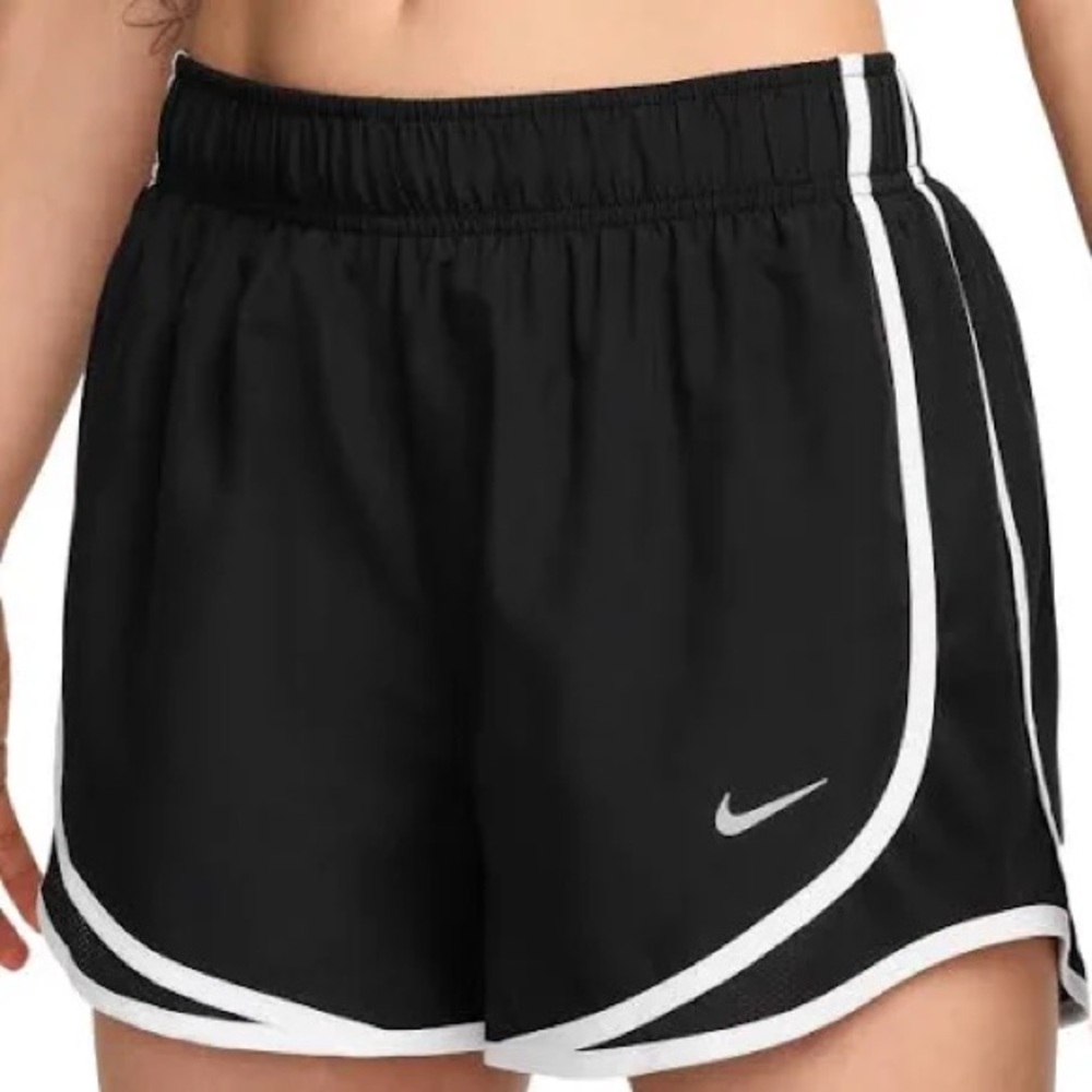 Nike Women's Black and White Athletic Shorts